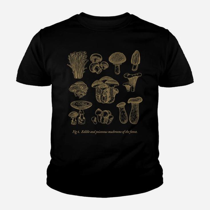 Mushrooms Foraging Forest Cottagecore Aesthetic Goblincore Youth T-shirt