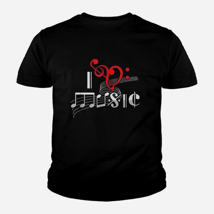 Music Lover Musician Instrumentalist Teacher I Love Music Youth T-shirt