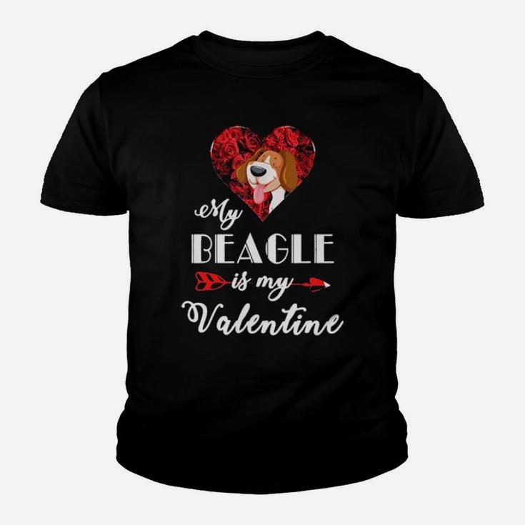 My Beagle Is My Valentine Dogs Lovers Youth T-shirt