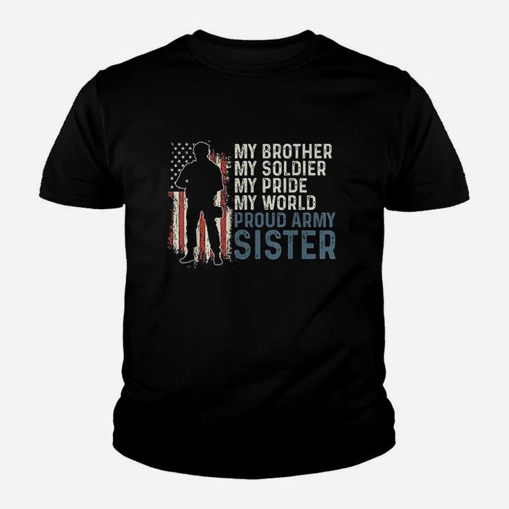 My Brother My Soldier Hero Proud Army Sister Women Youth T-shirt