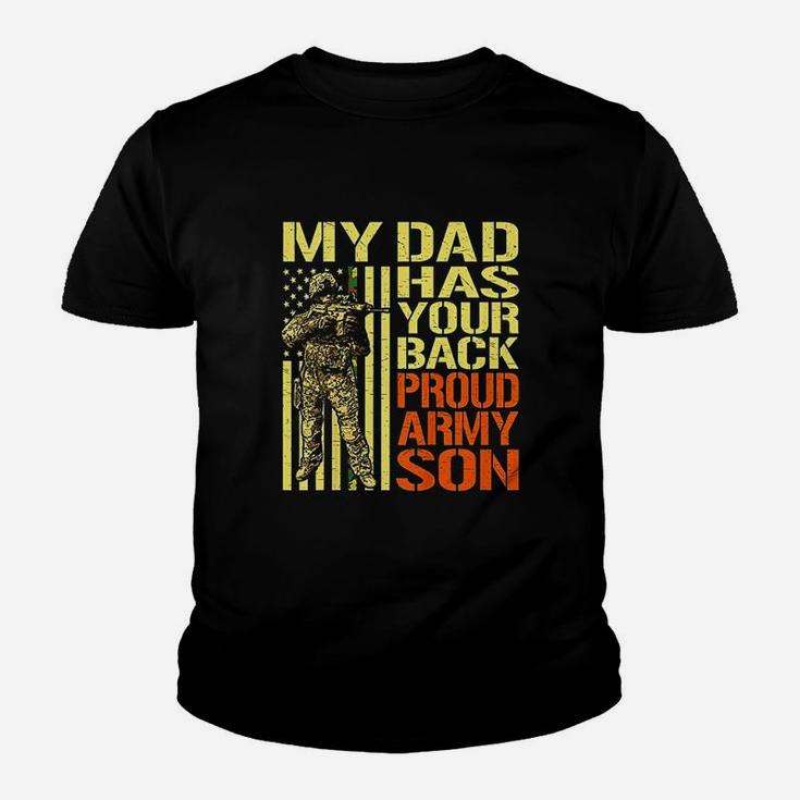 My Dad Has Your Back Proud Army Son Youth T-shirt