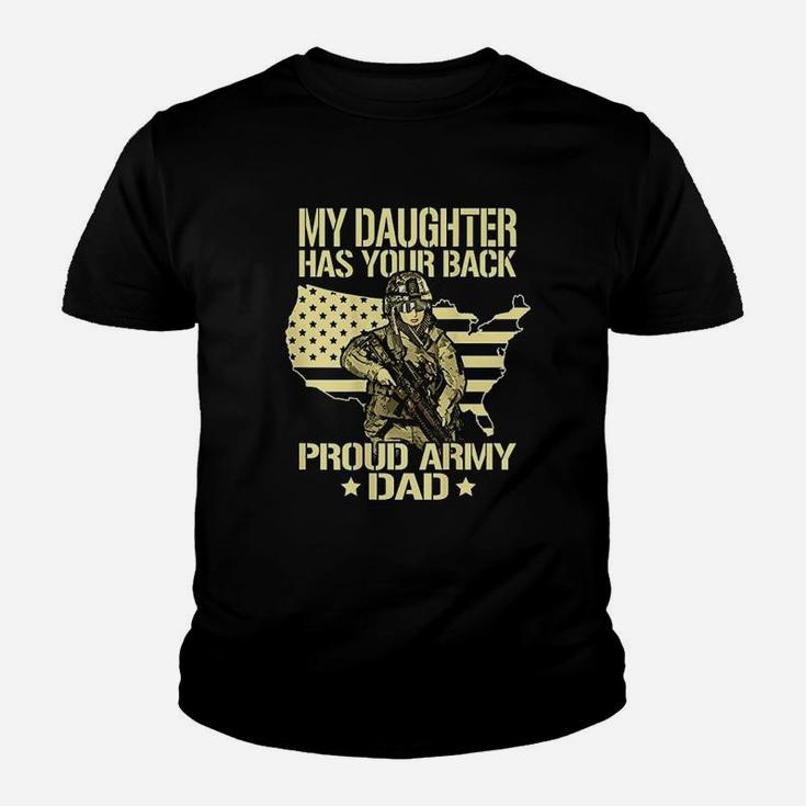 My Daughter Has Your Back Proud Army Dad Youth T-shirt