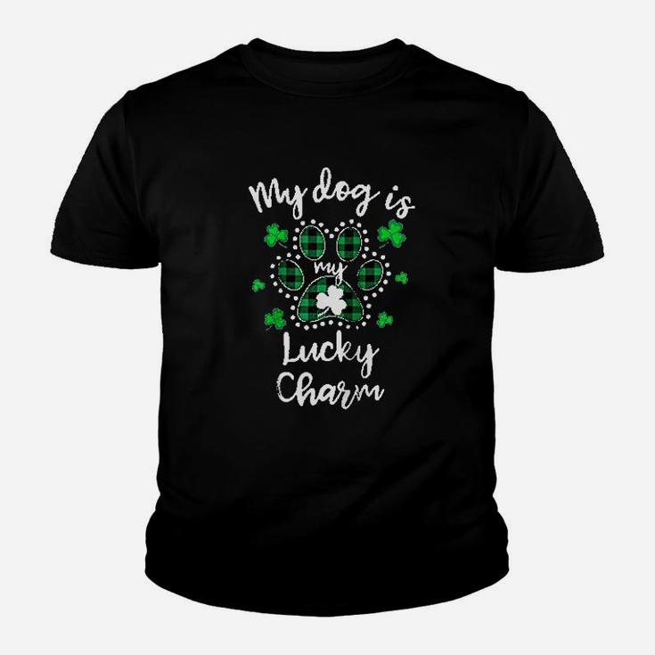 My Dog Is My Lucky Charm Shamrock St Patricks Day Youth T-shirt