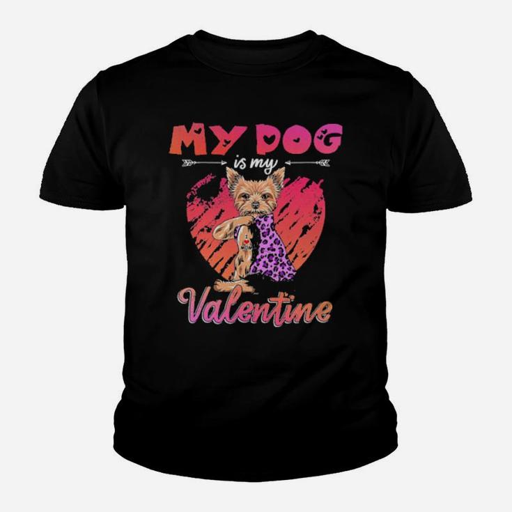 My Dogs Is My I Love Mom Valentine Youth T-shirt