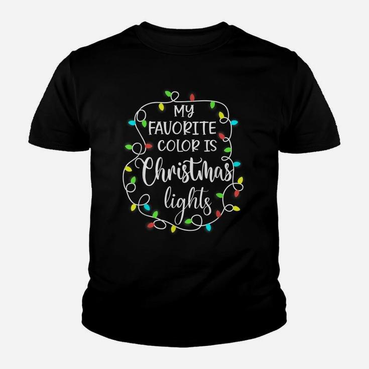 My Favorite Color Is Christmas Lights Funny Xmas Youth T-shirt