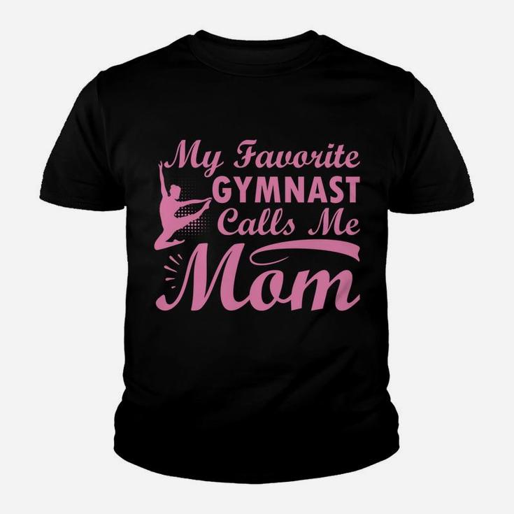My Favorite Gymnast Calls Me Mom Gymnastic Dog Lover Youth T-shirt