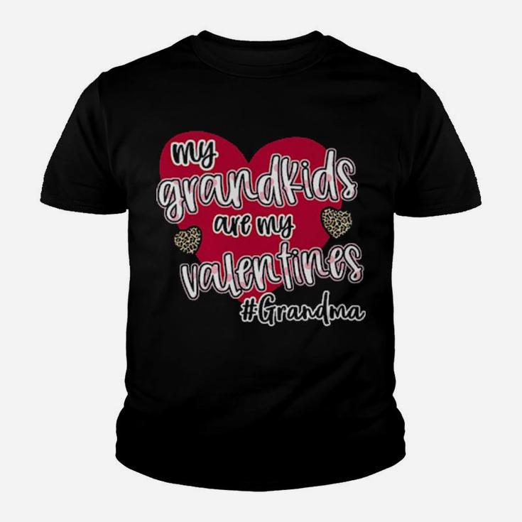 My Grandkids Are My Valentines Grandma Plaid Youth T-shirt