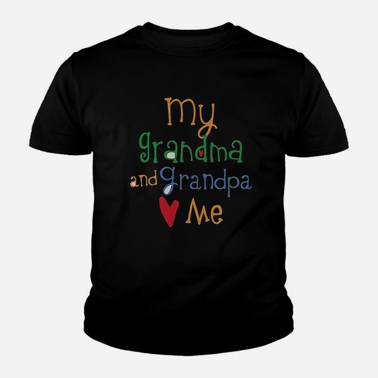 My Grandpa And Grandma Loves Me Grandparent Youth T-shirt