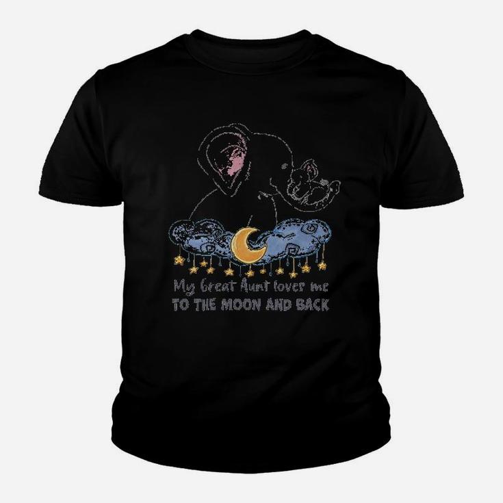My Great Aunt Loves Me To The Moon And Back Elephant Youth T-shirt