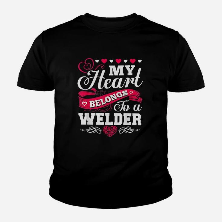My Heart Belongs To A Welder For Wife Girlfriend Mom Youth T-shirt