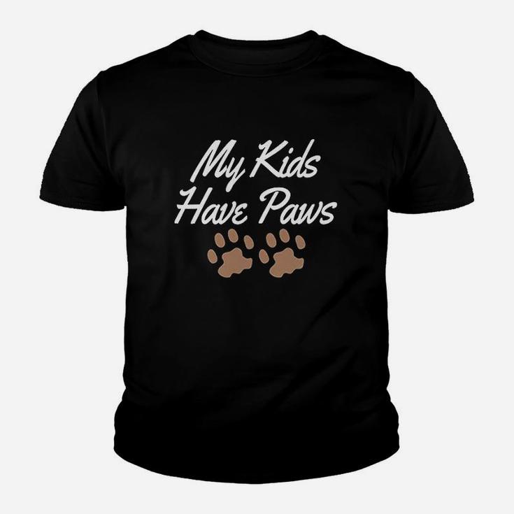 My Kids Have Paws Funny Pet Mom Dad Pride Furbabies Cats  Dogs Youth T-shirt