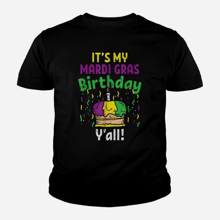 My Mardi Grass Birthday Yall King Cake Party Carnival Youth T-shirt