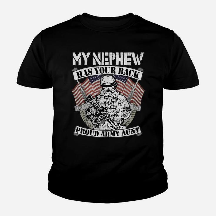 My Nephew Has Your Back Proud Army Aunt Shirt - Auntie Gift Youth T-shirt
