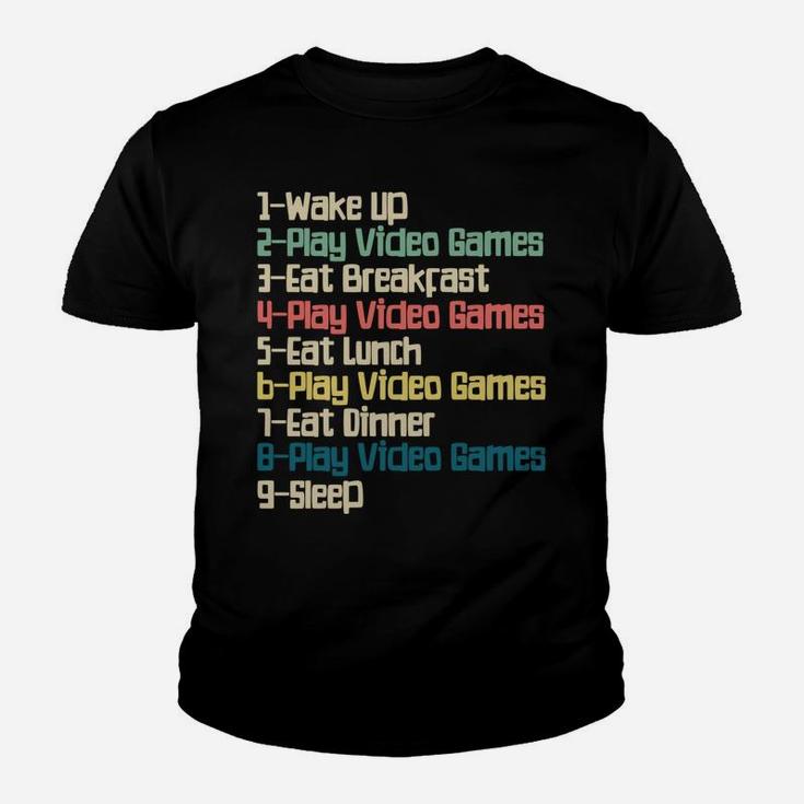 My Perfect Day Video Games, Funny Retro Xmas Gift For Gamer Youth T-shirt