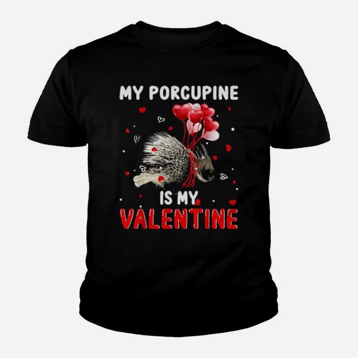 My Porcupine Is My Valentine  Animals Lover Gifts Youth T-shirt