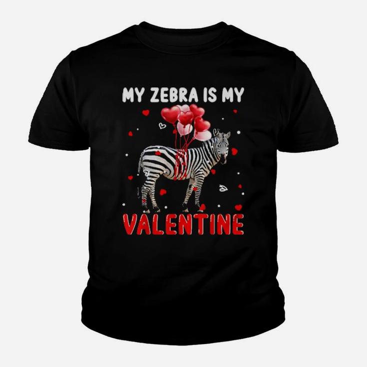 My Zebra Is My Valentine Apparel Animals Lover Gifts Youth T-shirt