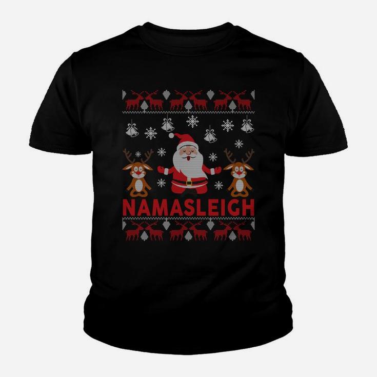 Namasleigh Christmas Sweatshirts Gifts Funny Santa Yoga Sweatshirt Youth T-shirt