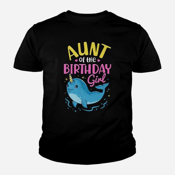 Narwhal Birthday Girl Party Family Matching Costume Aunt Youth T-shirt