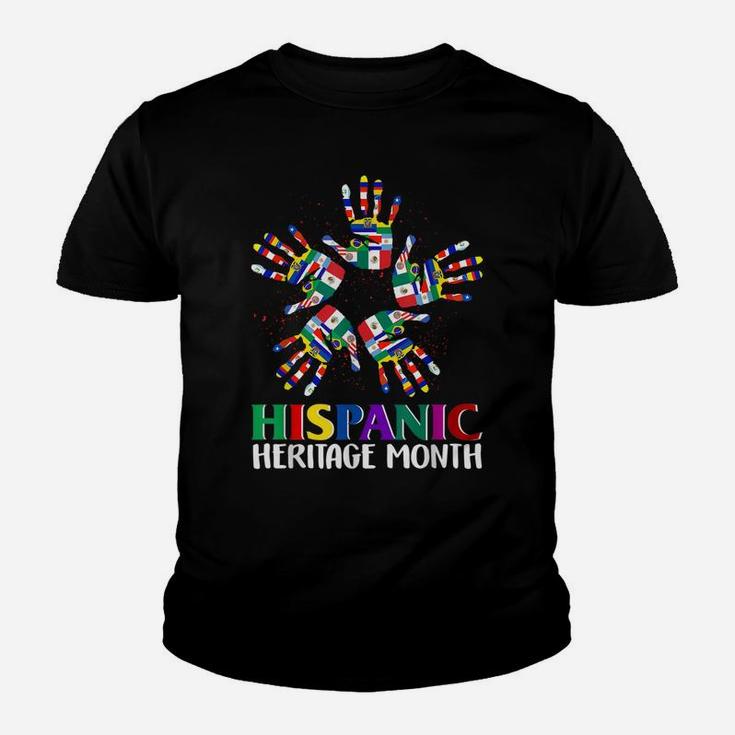 National Hispanic Heritage Month All Countries Flower Hands Youth T-shirt