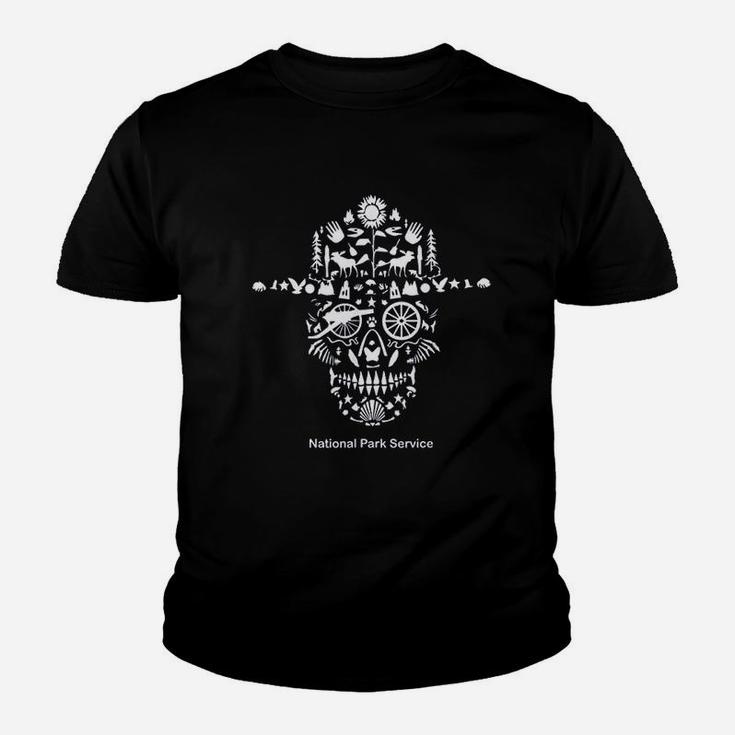 National Park Service Skull Animals Hiking Camping Eliments Youth T-shirt