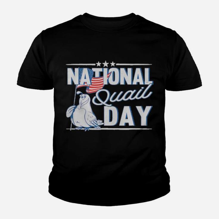 National Quail Usa Day 4Th Of July American Flag Youth T-shirt