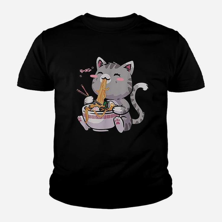 Neko Cat Ramen Bowl Youth T-shirt