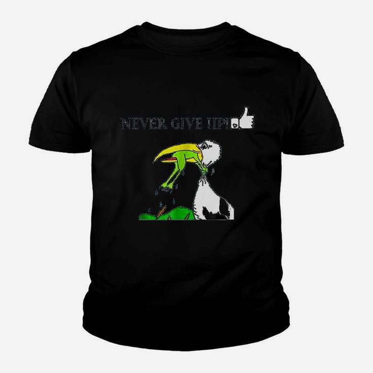 Never Ever Give Up Motivational,Inspirational Youth T-shirt