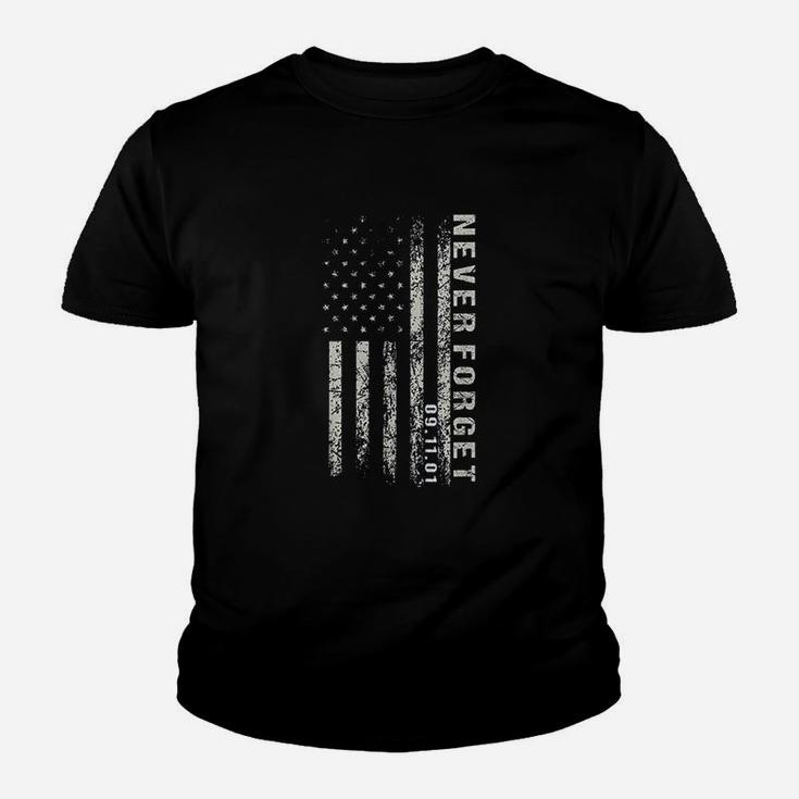 Never Forget American Flag Patriotic Youth T-shirt