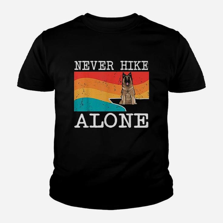 Never Hike Alone Belgian Tervuren Graphic Hiking Youth T-shirt