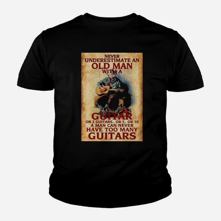 Never Underestimate An Old Man With A Guitar Youth T-shirt