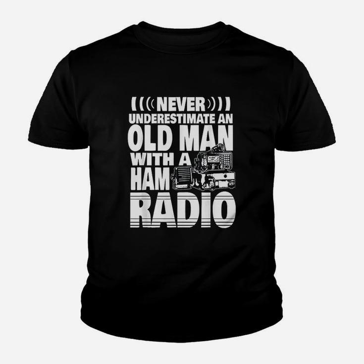 Never Underestimate An Old Man With A Ham Radio Youth T-shirt