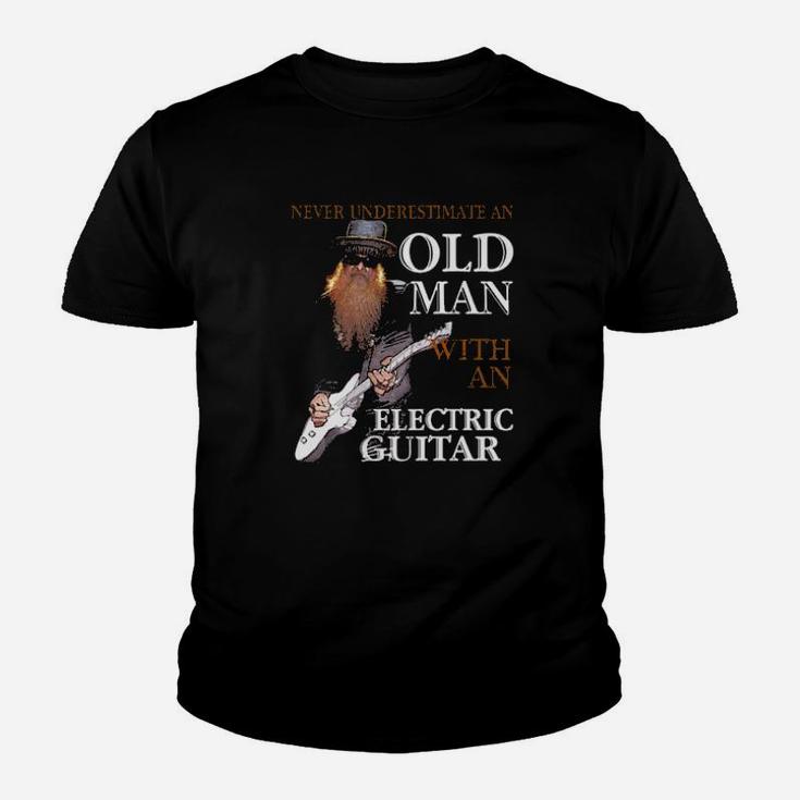 Never Underestimate An Old Man With An Electric Guitar Youth T-shirt