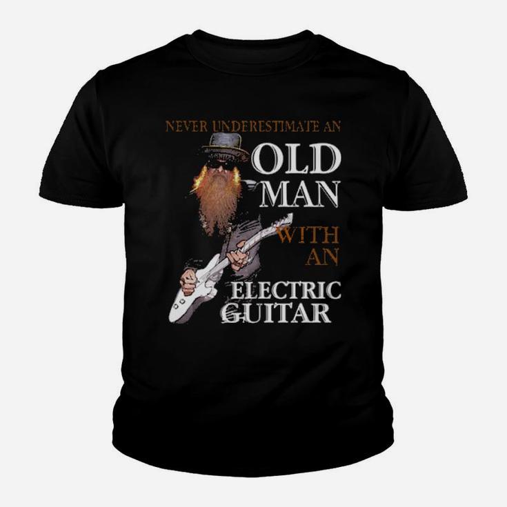 Never Underestimate An Old Man With An Electric Guitar Youth T-shirt
