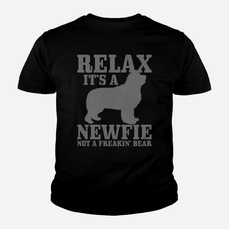 Newfoundland Dog Relax I'ts A Newfie Not A Bear Newfie Dad Youth T-shirt