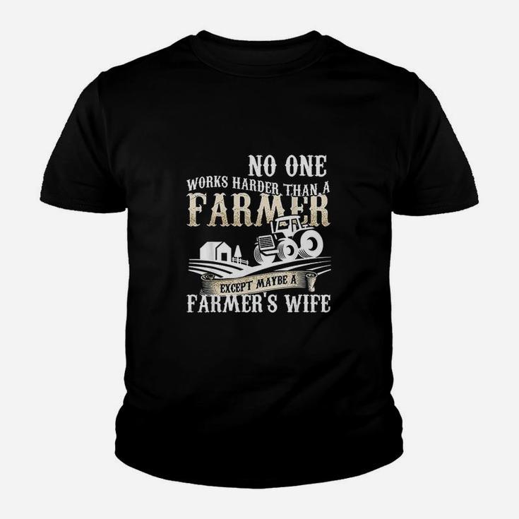 No One Works Harder Than A Farmer Youth T-shirt