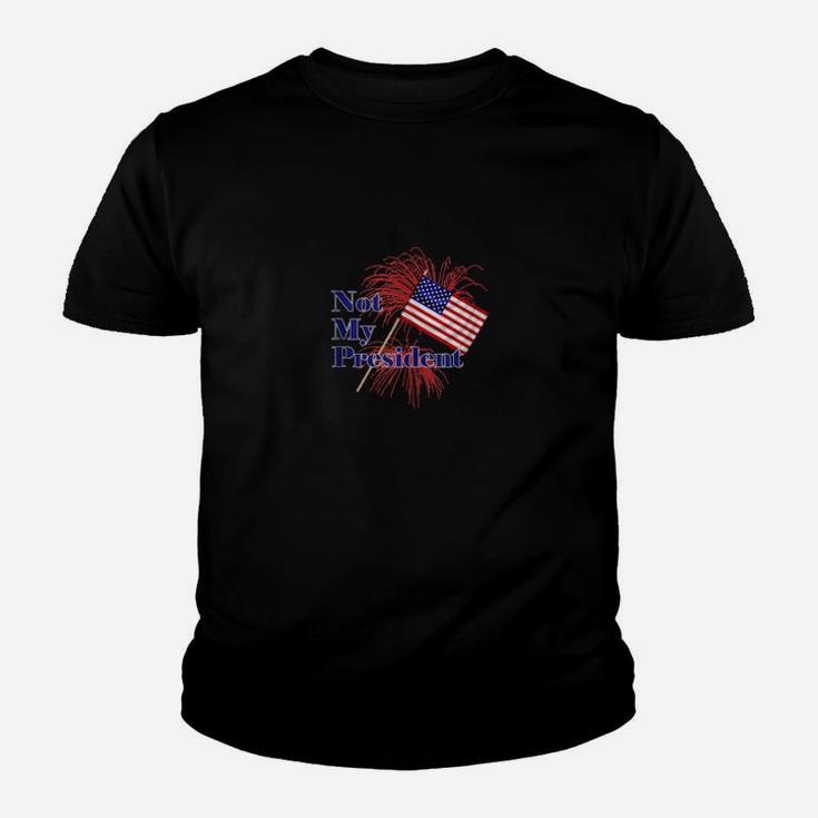 Not My President Usa Flag Patriot Party Youth T-shirt