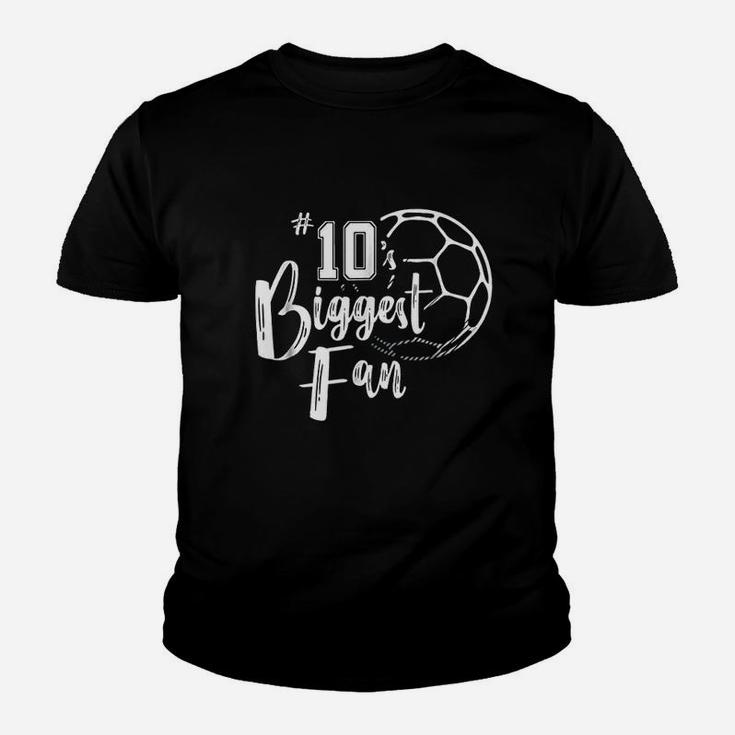 Number 10S Biggest Fan Soccer Player Mom Dad Family Youth T-shirt