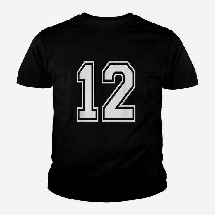 Number 12 Birthday Varsity Sports Youth T-shirt