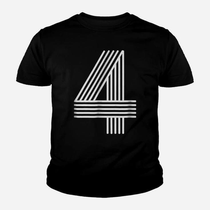 Number 4 Shirt Birthday Gift Numbered Cool Disco Youth T-shirt
