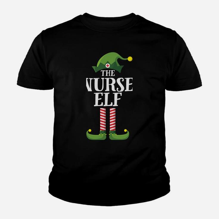Nurse Elf Matching Family Group Christmas Party Pajama Youth T-shirt