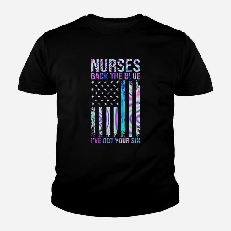Nurses Back The Blue I Have Got Your Six American Flag Youth T-shirt