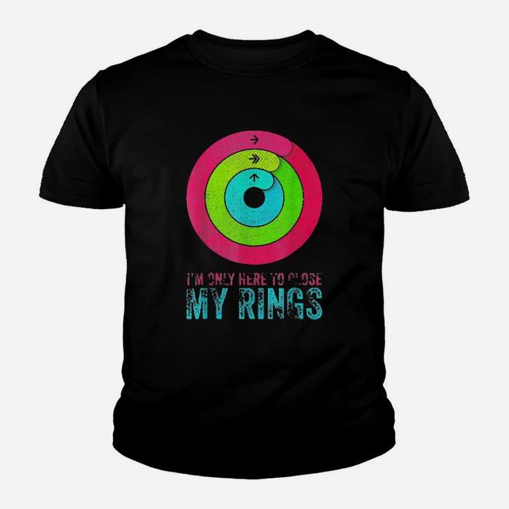 Official I'm Only Here To Close My Rings Distressed Youth T-shirt