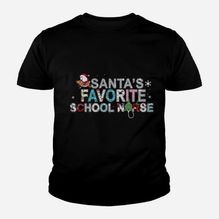 Official Santa's Favorite School Nurse Youth T-shirt