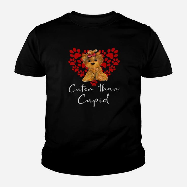 Official Yorkshire Terrier Dog Than Cupid Valentines Day Youth T-shirt