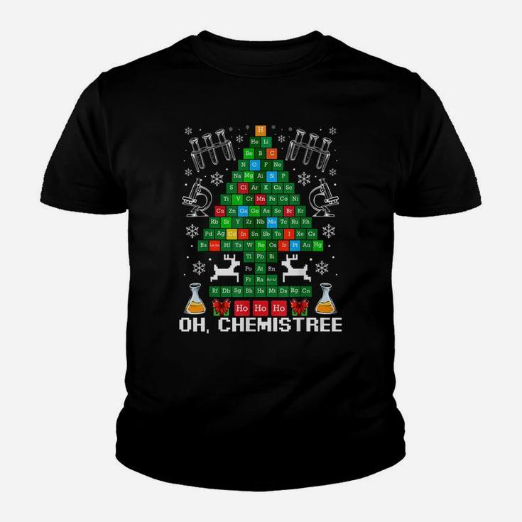 Oh Chemistree Christmas Chemistry Science Periodic Table Youth T-shirt