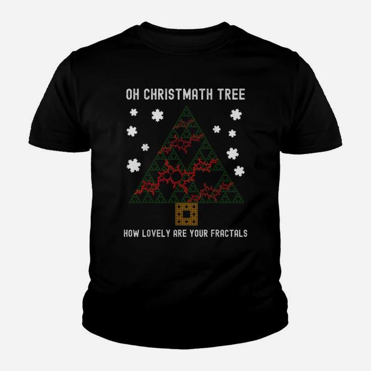 Oh Christmath Tree Lovely Fractals Math Teacher Christmas Youth T-shirt