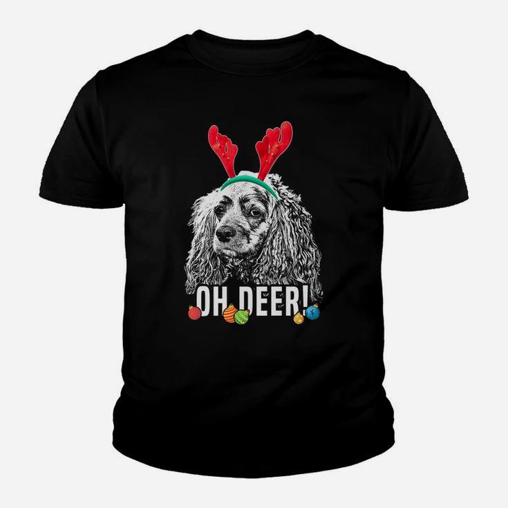 Oh Deer Funny Cocker Spaniel Xmas Youth T-shirt