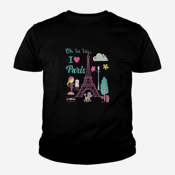 Oh La La I Love Paris Eiffel Tower French Traditions Youth T-shirt