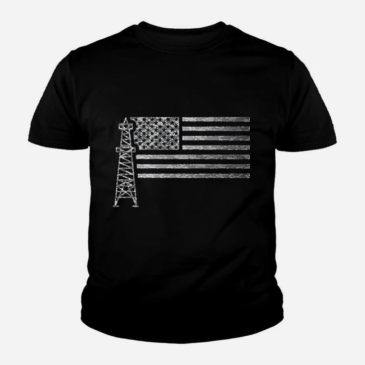 Oilfield Worker American Flag Youth T-shirt