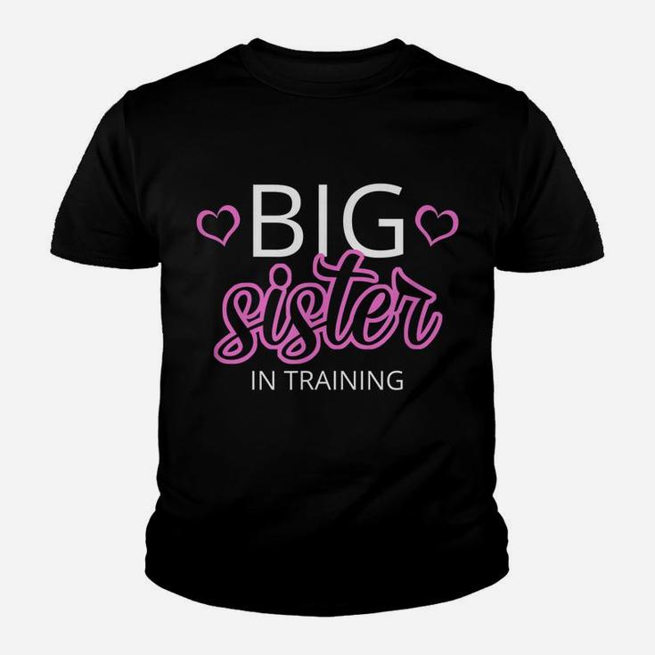 Older Sibling Big Sister In Training Shirt Gift Baby Reveal Youth T-shirt